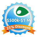 Small nonprofit discount program icon $500-$1M